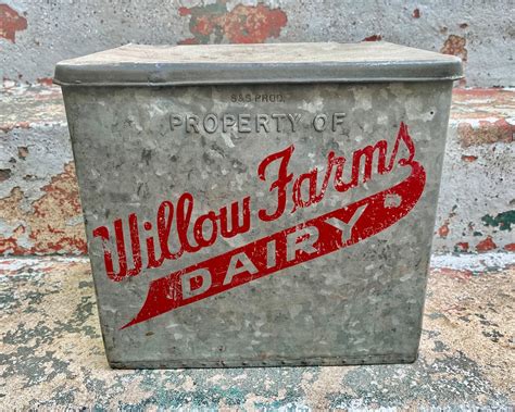 large metal milk box|vintage wood milk box.